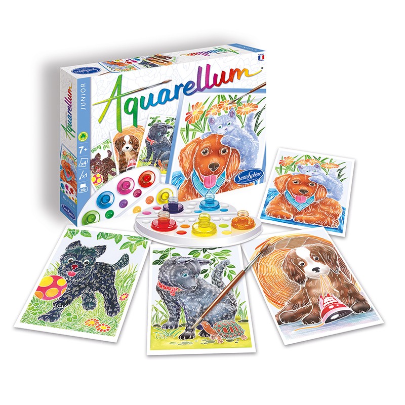 【入荷待ち】AQUARELLUM アクアレルム 水彩 塗り絵 セット 絵の具セット 子ども 大人 フランス製塗り絵 （イラスト イヌ） - 株式会社アールエンタープライズ