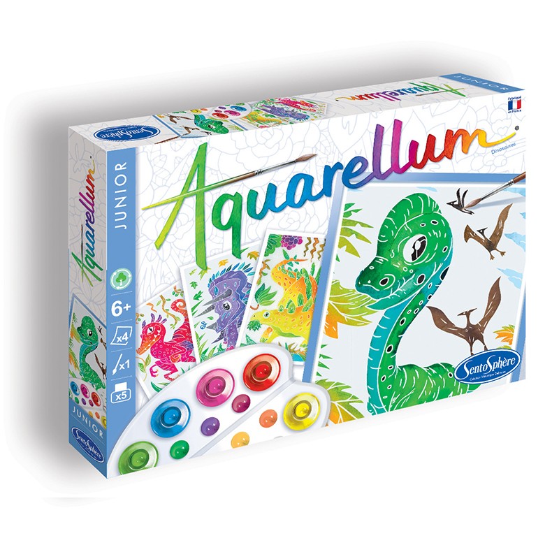 【入荷待ち】AQUARELLUM アクアレルム 水彩 塗り絵 セット 絵の具セット 子ども 大人 フランス製塗り絵 （イラスト 恐竜） - 株式会社アールエンタープライズ