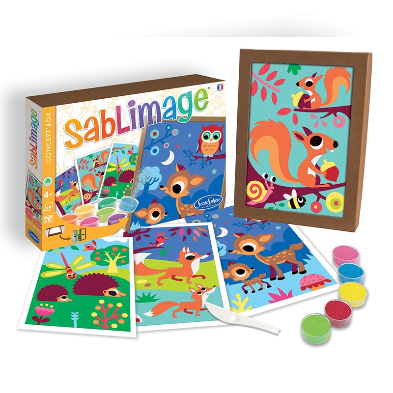 サンドアート セット  砂絵 フランス製 （イラスト 森のどうぶつ）Sablimage サブリマージュ コンセプトBOX - 株式会社アールエンタープライズ