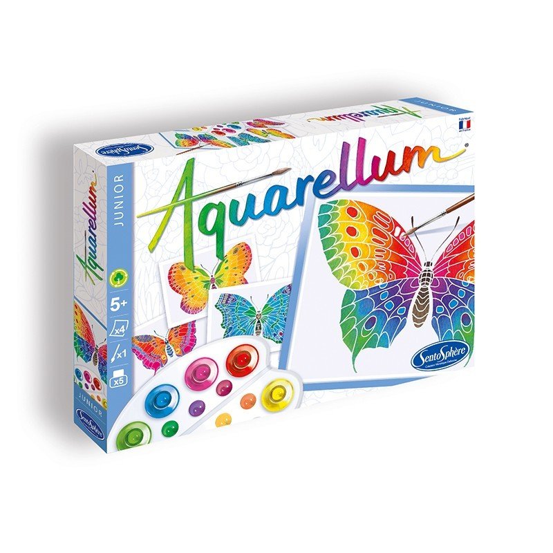 AQUARELLUM アクアレルム 水彩 塗り絵 セット 絵の具セット 子ども 大人 フランス製塗り絵 （イラスト 蝶々） - 株式会社アールエンタープライズ
