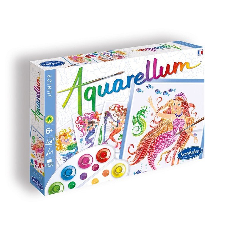 AQUARELLUM アクアレルム 水彩 塗り絵 セット 絵の具セット 子ども 大人 フランス製塗り絵 （イラスト マーメイド） - 株式会社アールエンタープライズ