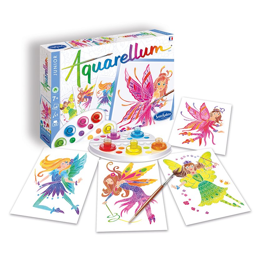 AQUARELLUM アクアレルム 水彩 塗り絵 セット 絵の具セット 子ども 大人 フランス製塗り絵 （イラスト フェアリー） - 株式会社アールエンタープライズ