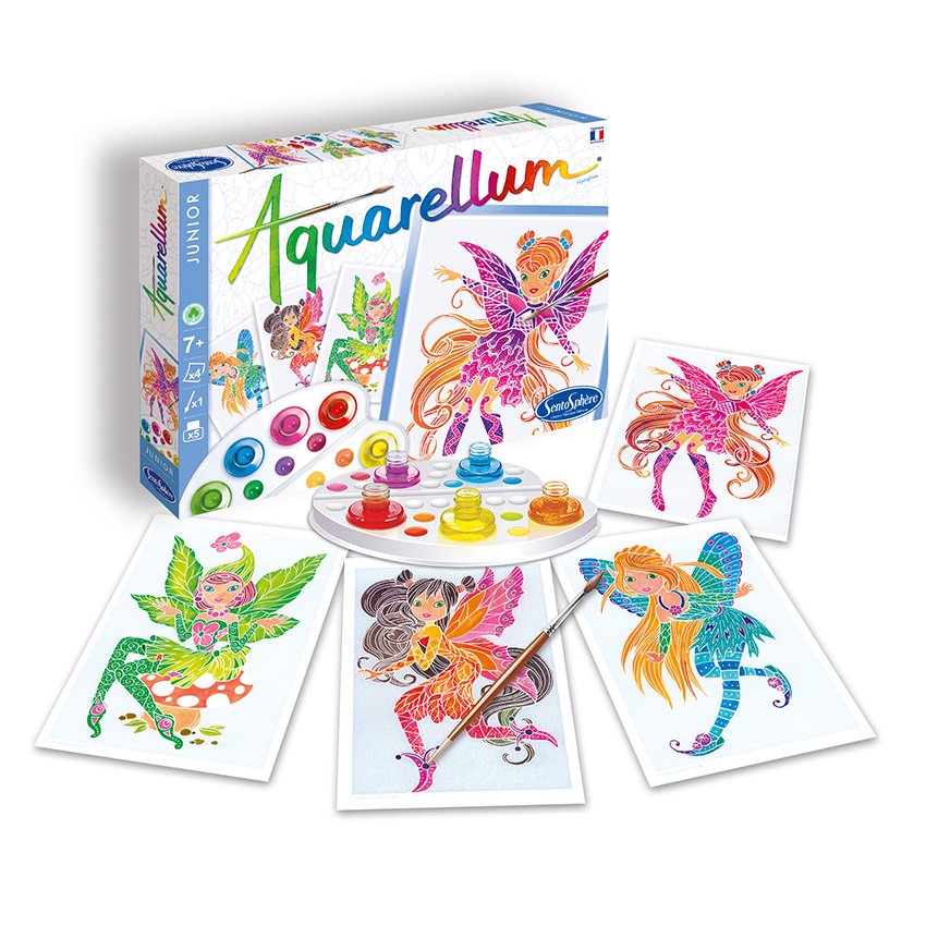 AQUARELLUM アクアレルム 水彩 塗り絵 セット 絵の具セット 子ども 大人 フランス製塗り絵 （イラスト ニンフ） - 株式会社アールエンタープライズ