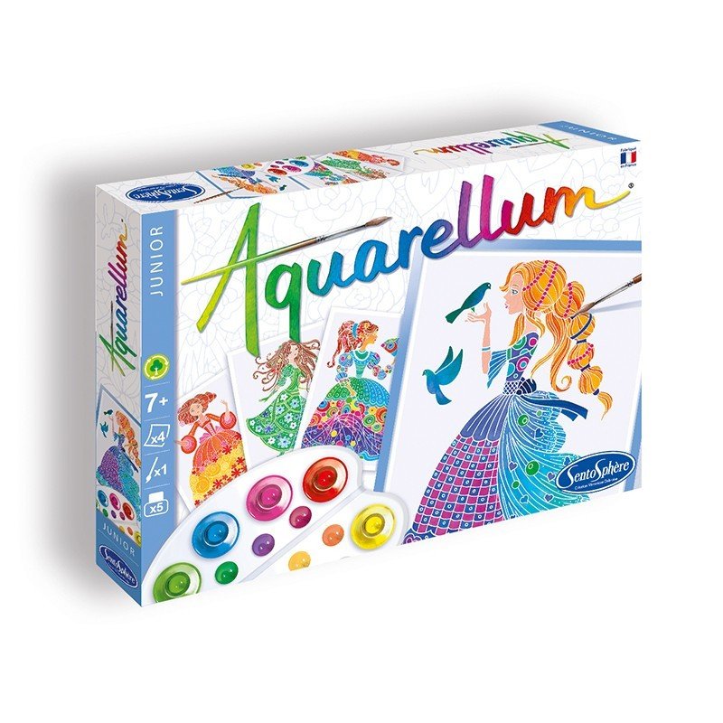 AQUARELLUM アクアレルム 水彩 塗り絵 セット 絵の具セット 子ども 大人 フランス製塗り絵 （イラスト フラワープリンセス） - 株式会社アールエンタープライズ